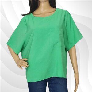 2/$50 Good American Summer Green Short Sleeve Top Size 4 | Casual & Chic Blouse